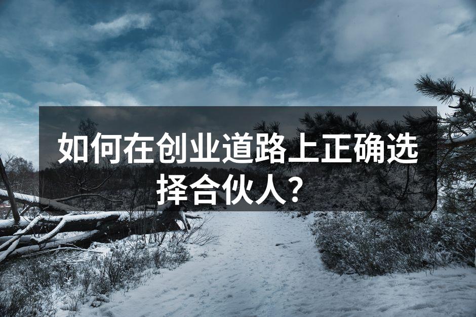如何在创业道路上正确选择合伙人？
